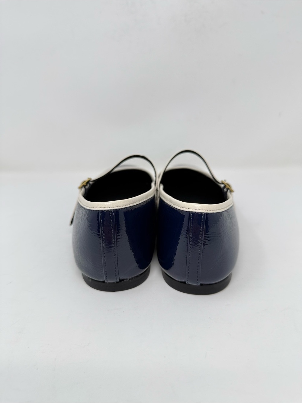 New Veronica Beard Ellie Mary Jane Flat Navy Ecru Sz 8 - Picture 5 of 14